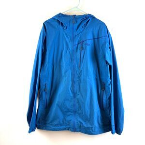 Outdoor Research Interstellar Jacket Blue Rain Wind Shell Lightweight XXL